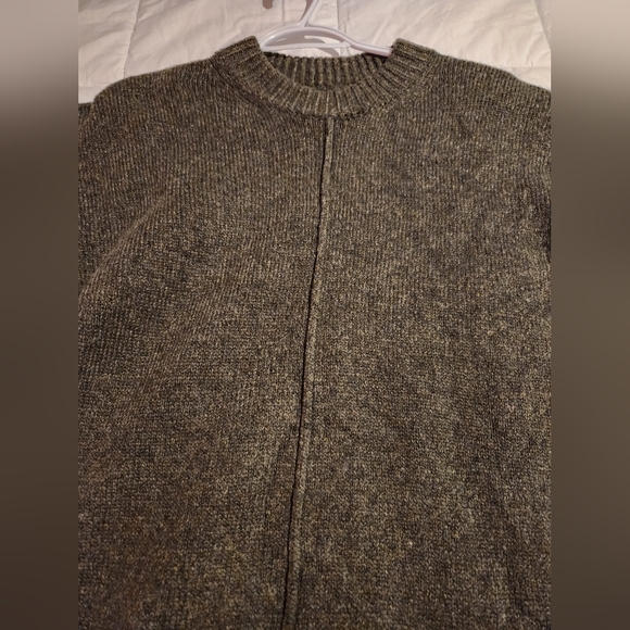 ASOS Design Front Seam Knit Midaxi Dress, Khaki, Size S Petite - Picture 7 of 9